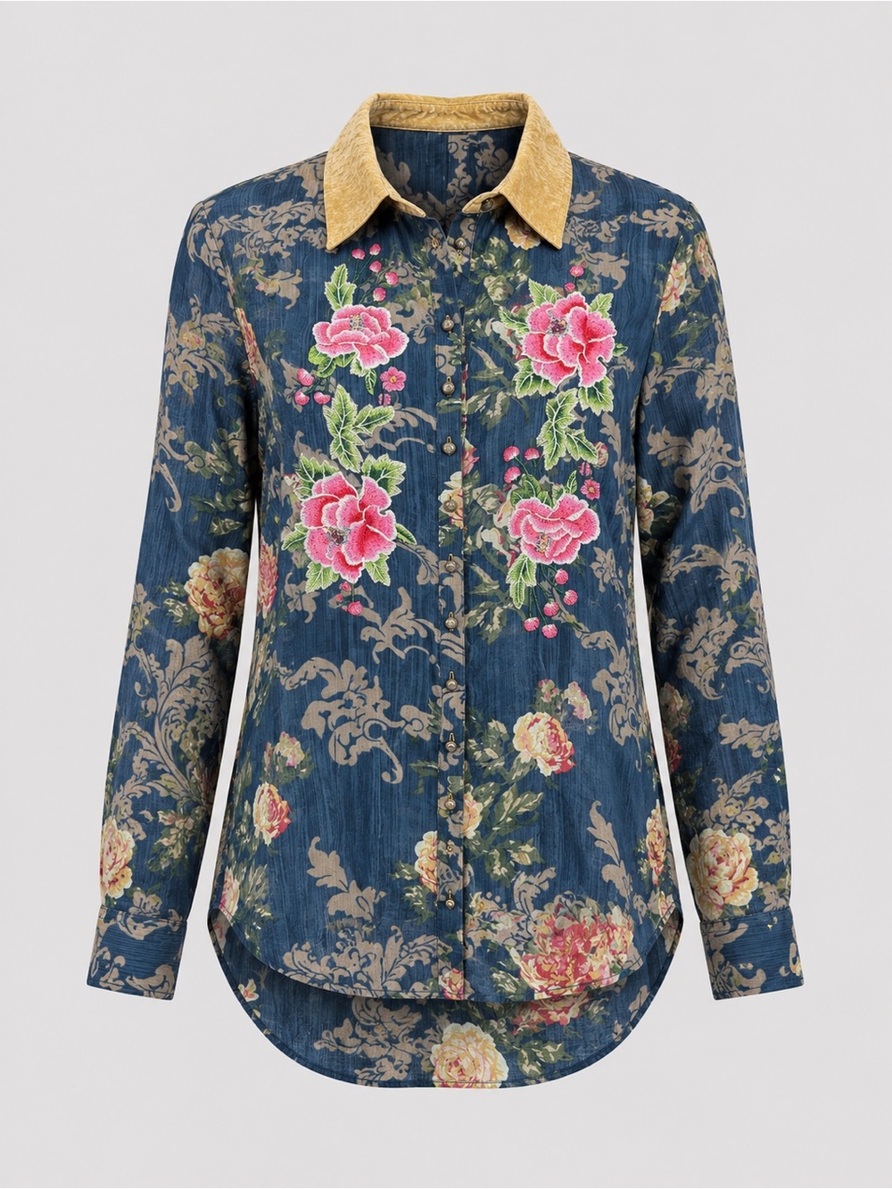 Aratta Silent Journey Sheer Embroidered Floral‎ Blouse